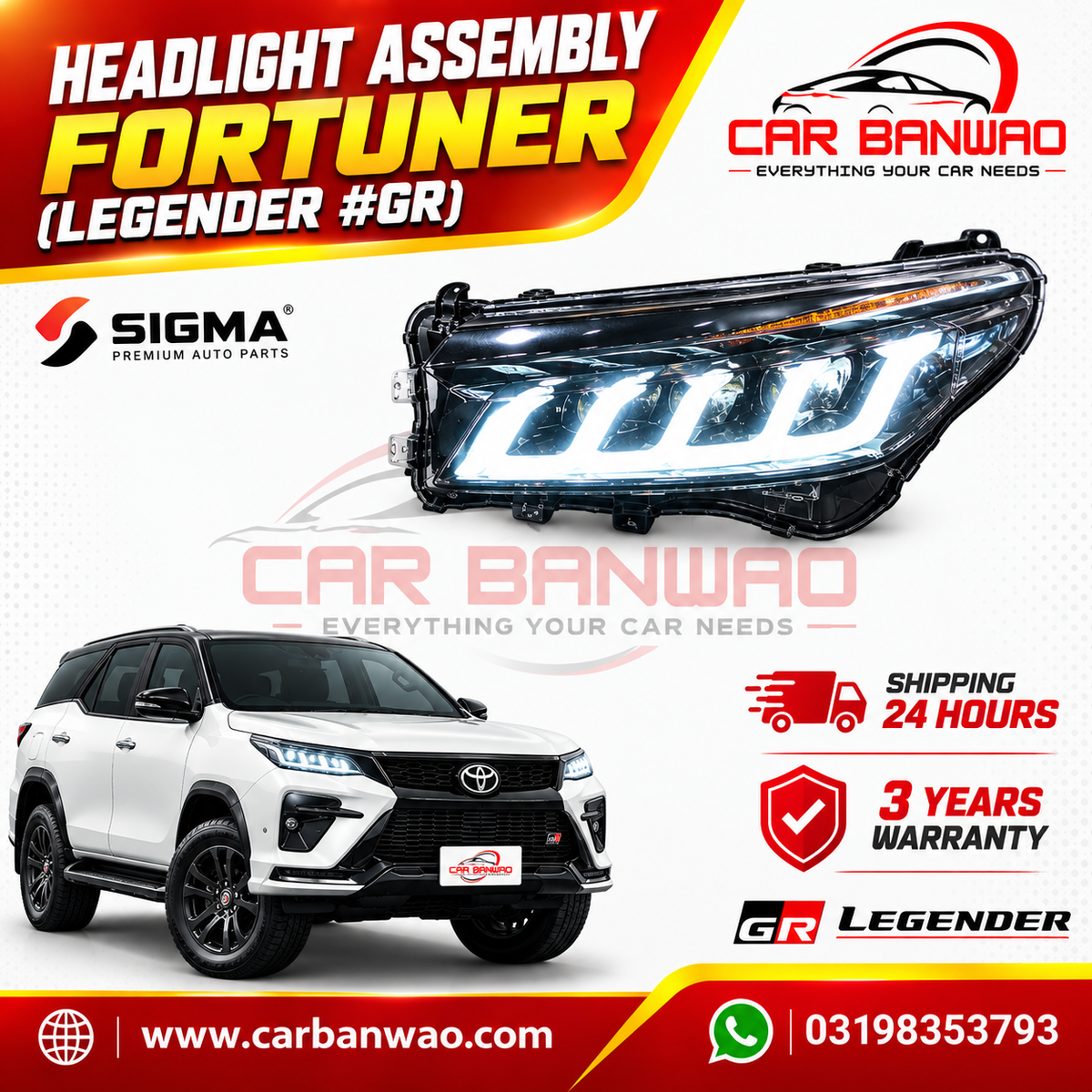 Toyota Legender Fortuner GR LED Headlights Sigma 2026